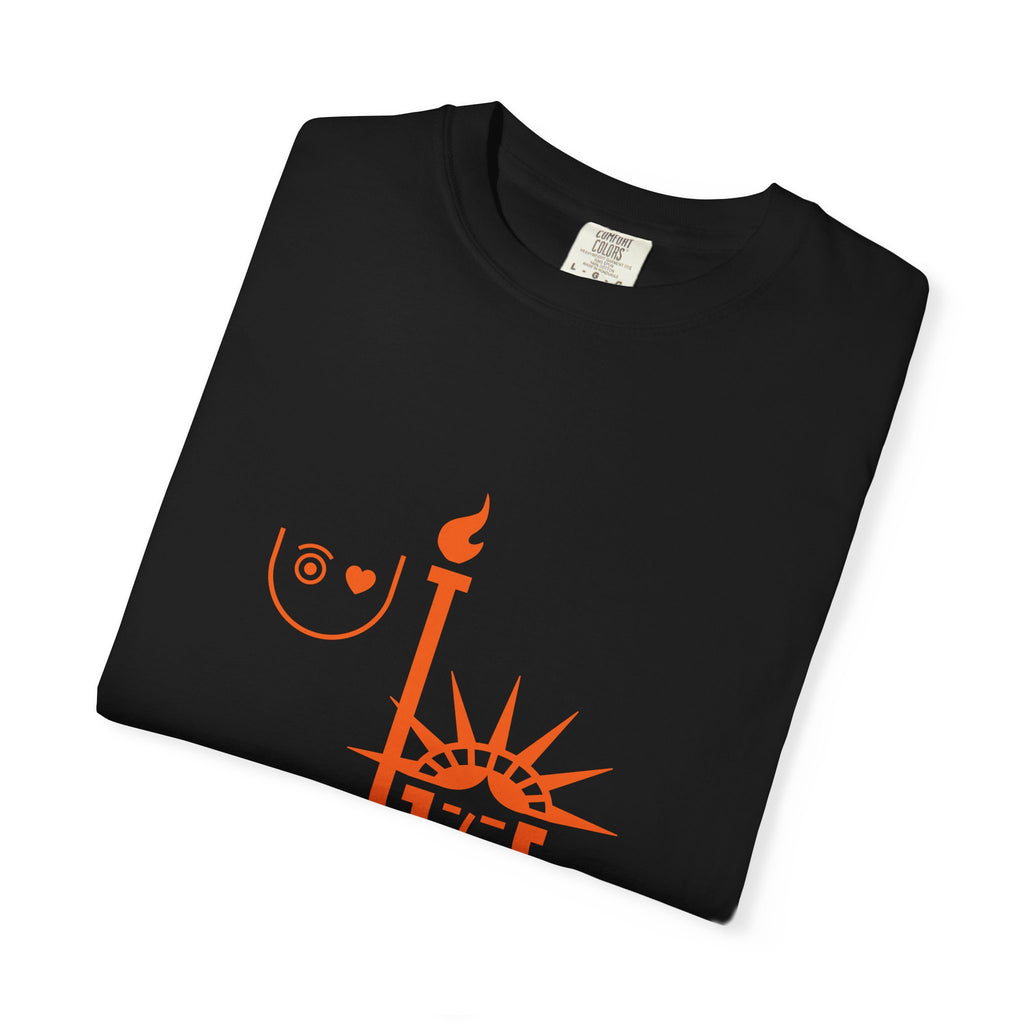 I Love U New York Statue of Liberty & Giant Ape on Empire State’s Top - mono color (Orange)