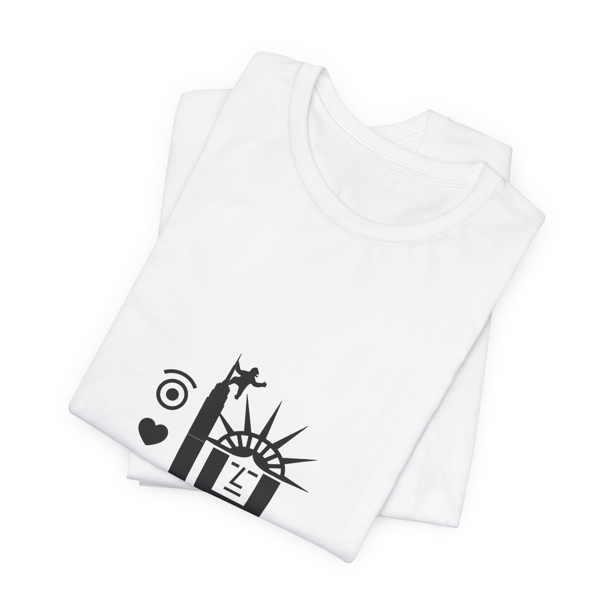 I love New York Statue of Liberty & Giant Ape on Empire State’s Top - mono color (Black)