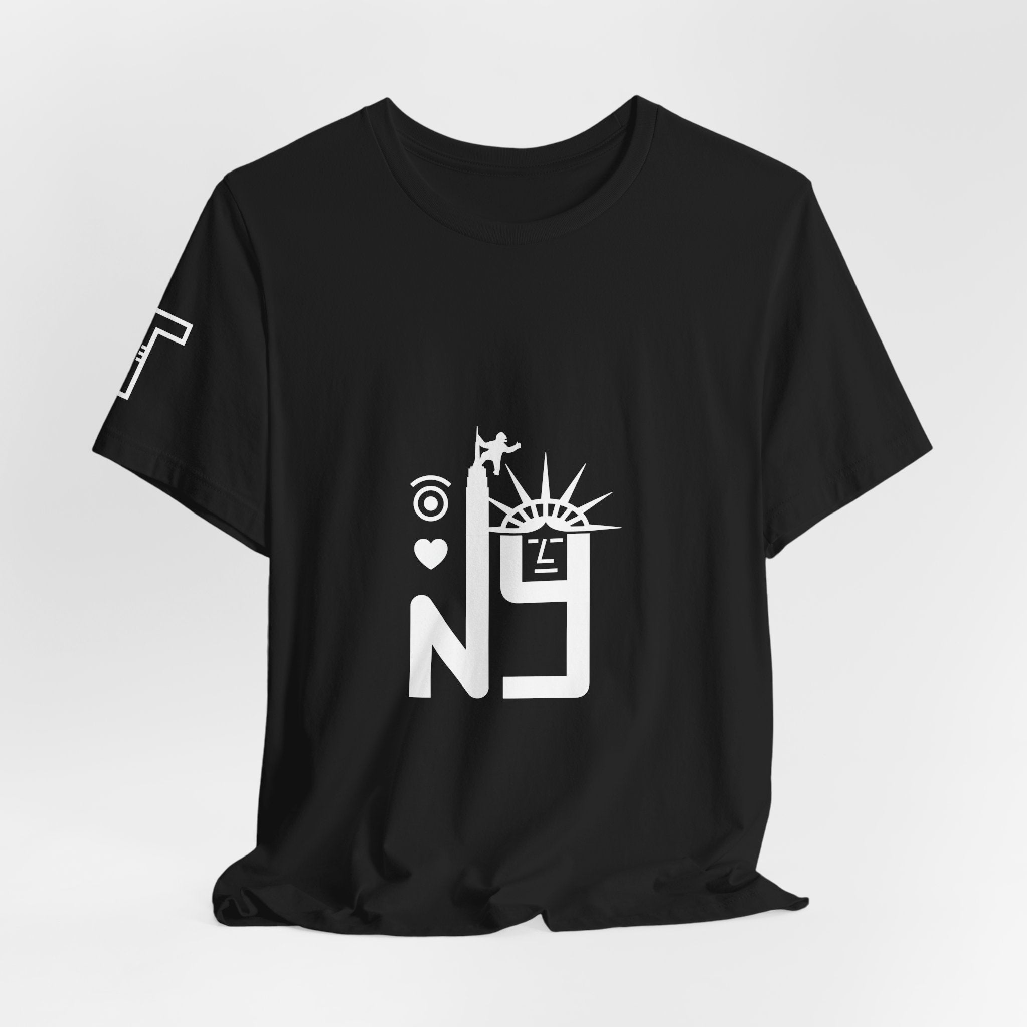 I love New York Statue of Liberty & Giant Ape on Empire State’s Top - mono color (White)