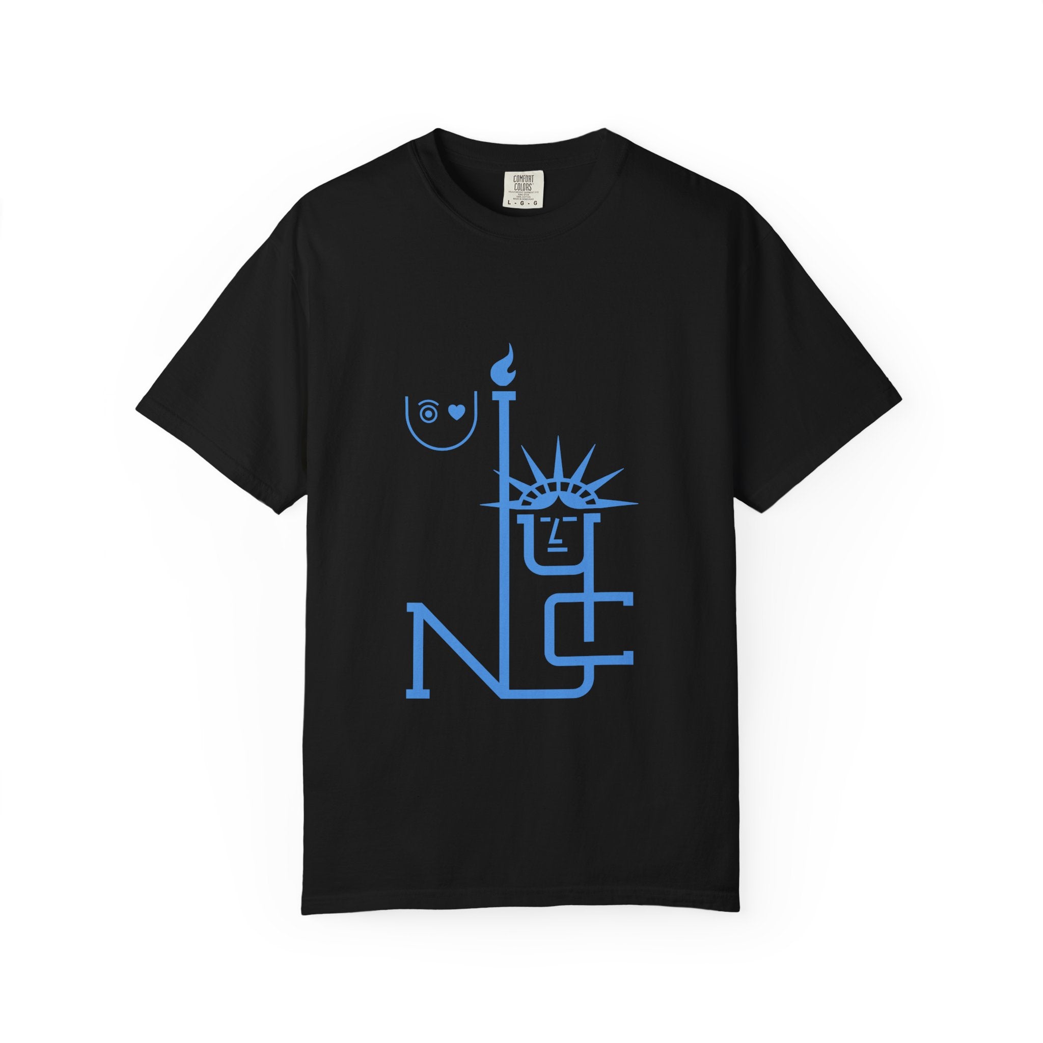 I love U New York City Statue of Liberty with Tablet(C #1) - mono color (Blue)