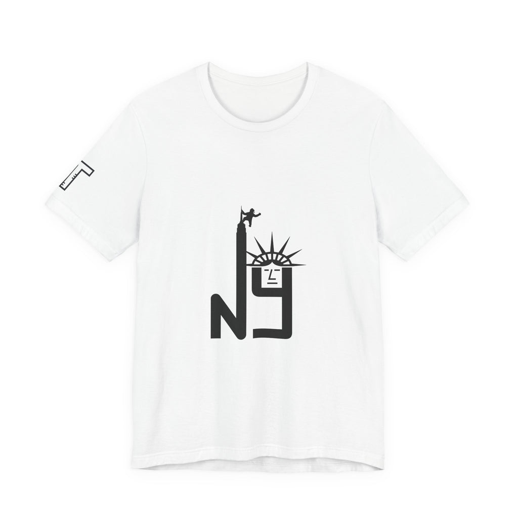 New York Statue of Liberty & Giant Ape on Empire State’s Top - mono color (Black)