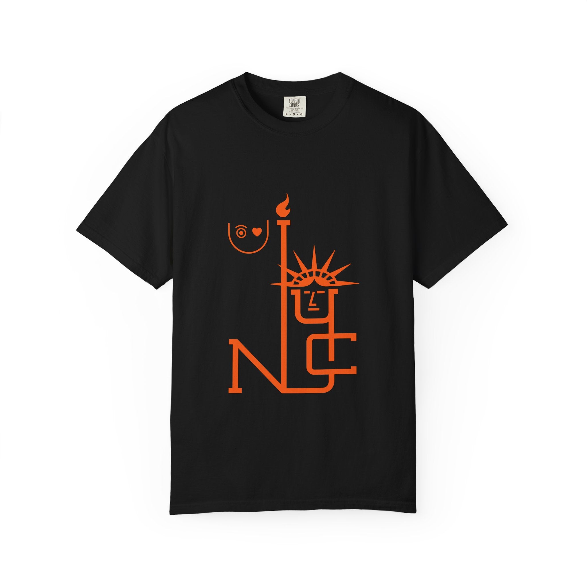 I Love U New York Statue of Liberty & Giant Ape on Empire State’s Top - mono color (Orange)