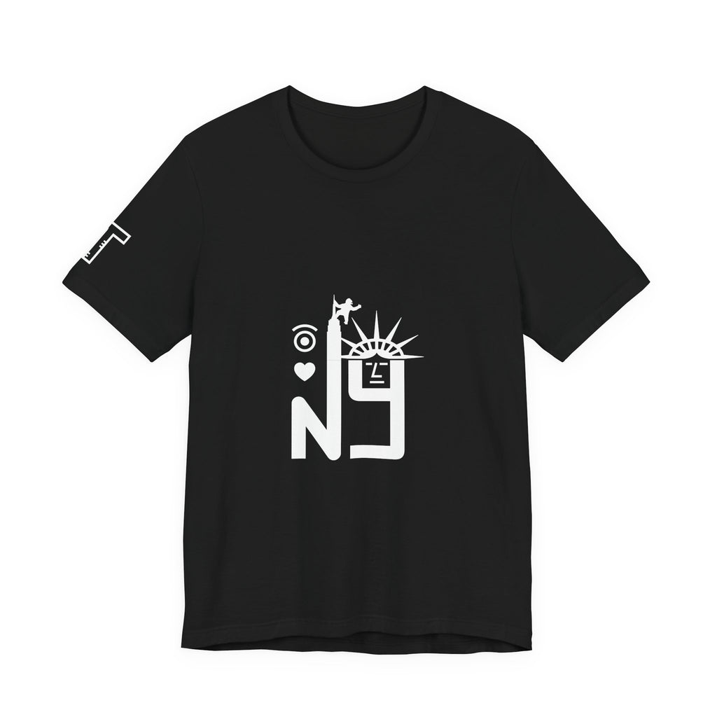 I love New York Statue of Liberty & Giant Ape on Empire State’s Top - mono color (White)