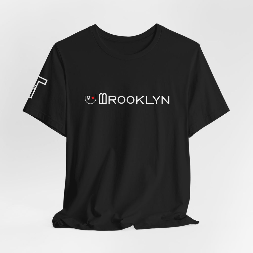 I Love U Brooklyn Bridge Arches “Elongated Tilted B” - 2tone (WH/RD)