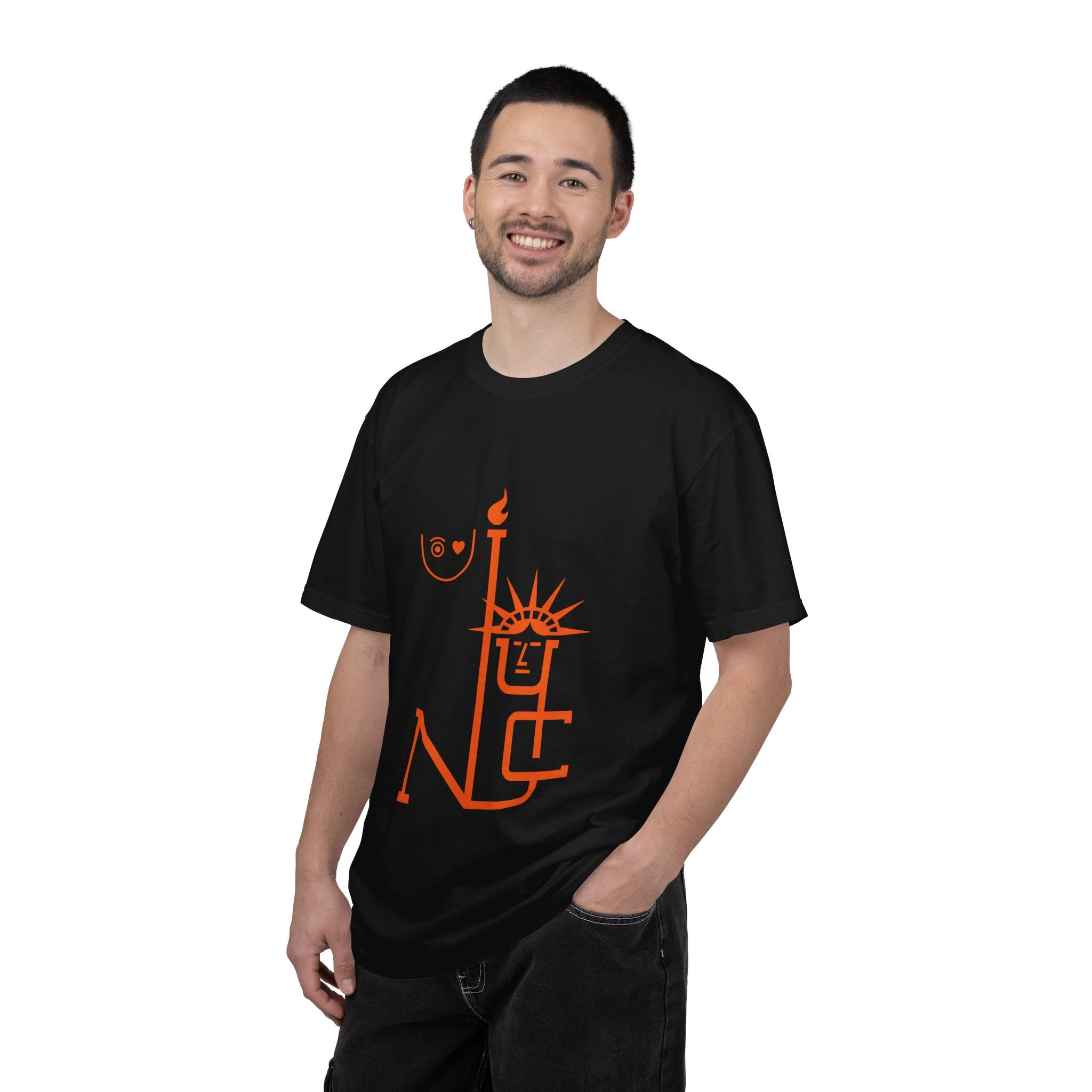 I Love U New York Statue of Liberty & Giant Ape on Empire State’s Top - mono color (Orange)