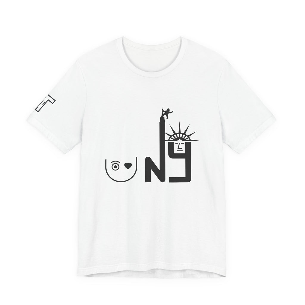 I Love U New York Statue of Liberty & Giant Ape on Empire State’s Top - mono color (Black)