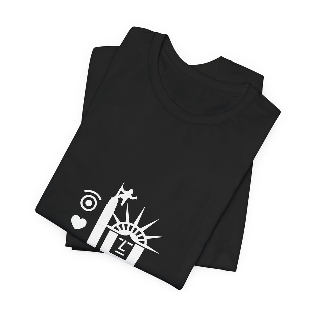 I love New York Statue of Liberty & Giant Ape on Empire State’s Top - mono color (White)